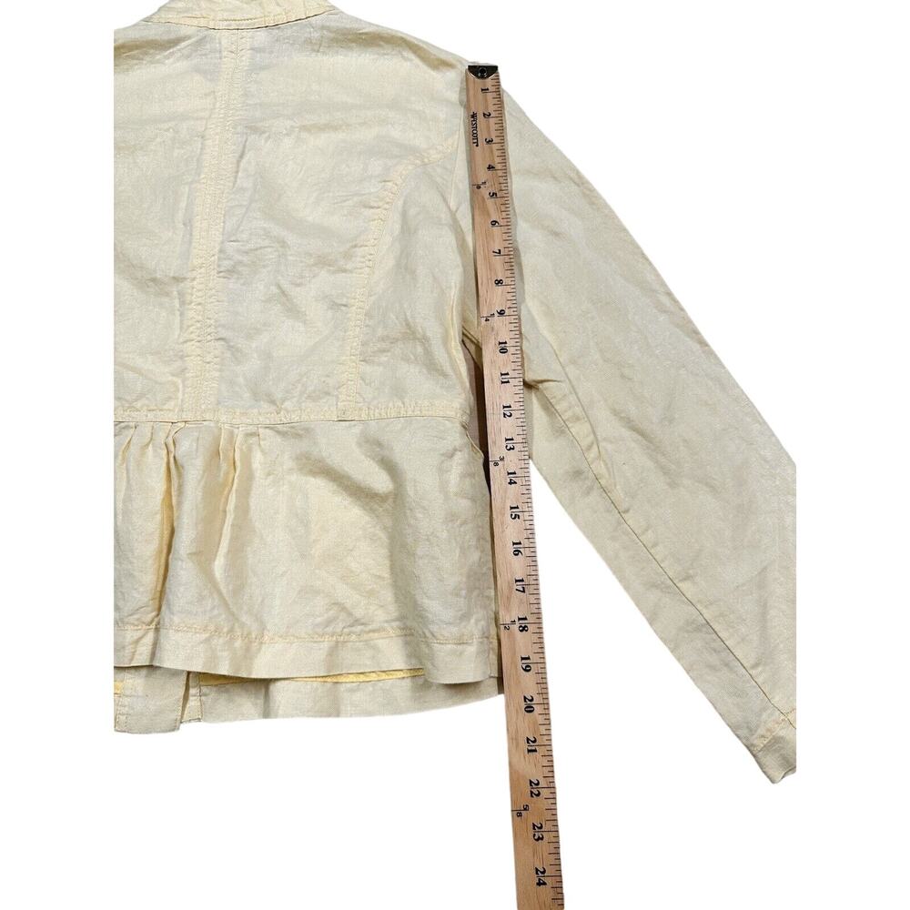 Chicos Cottagecore Yellow Button Down Jacket Size… - image 5